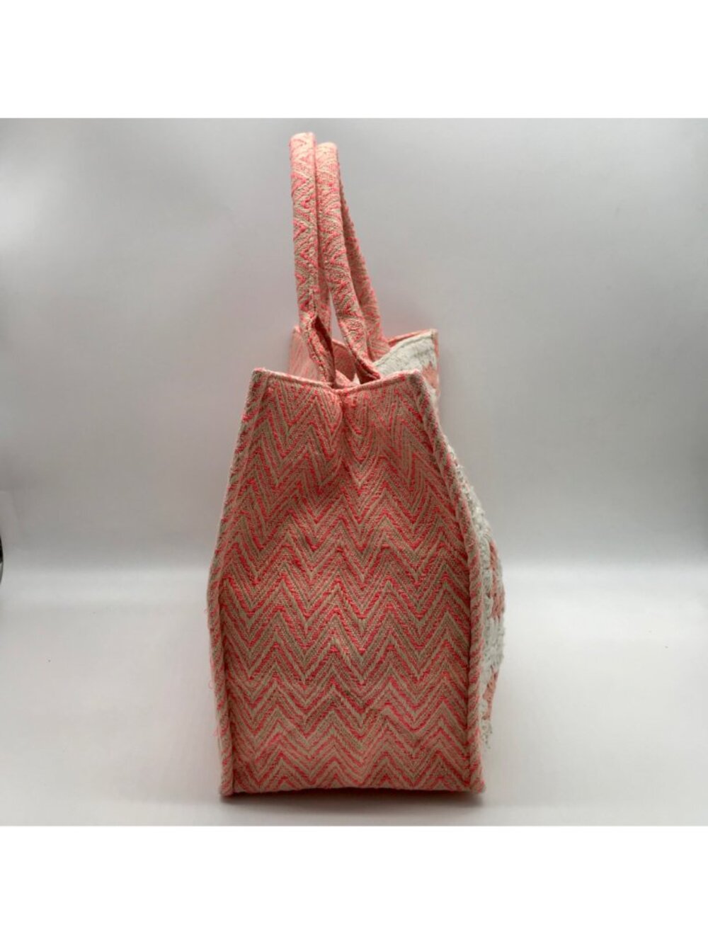 Pink Chevron Pattern Tote Bag - Picture 4 of 10